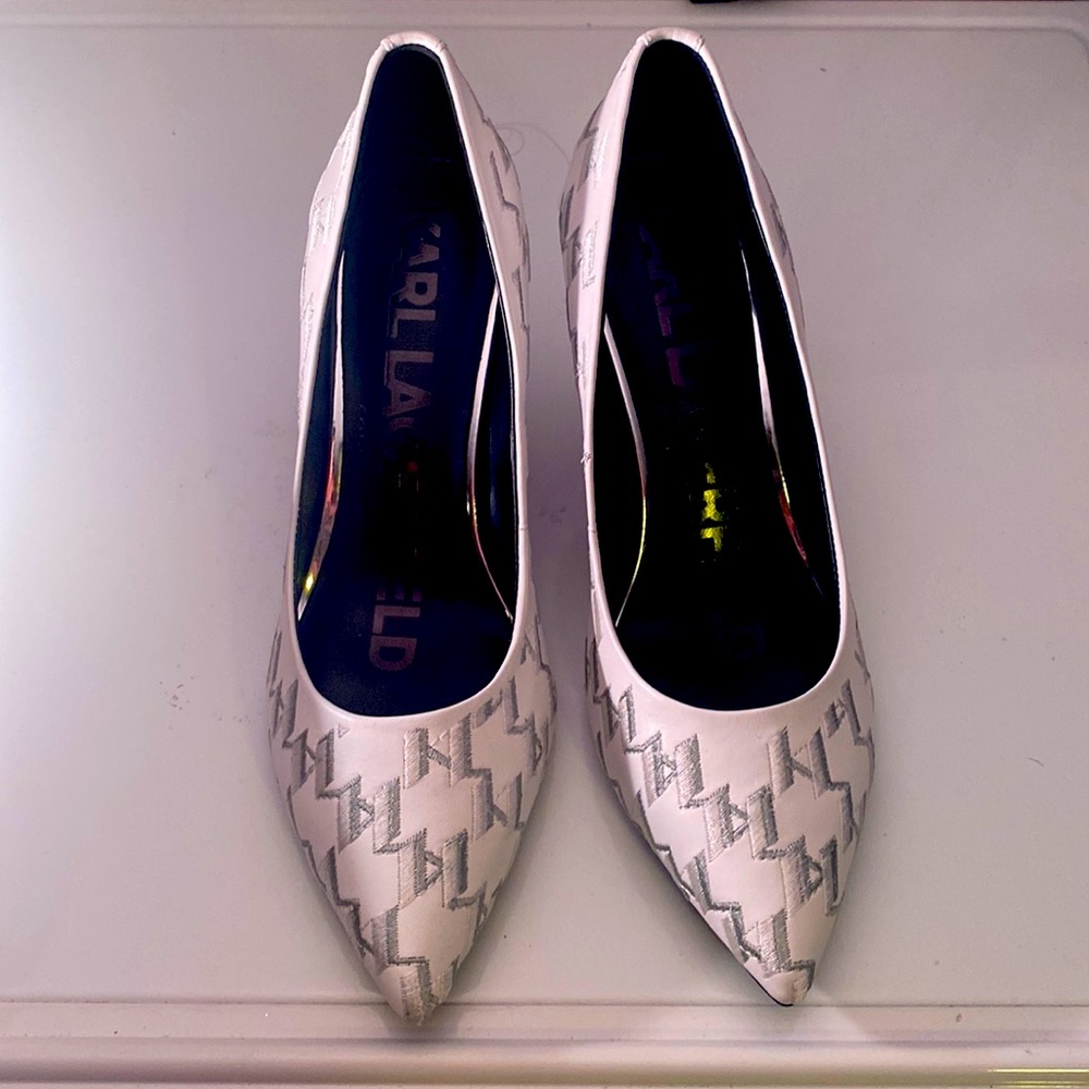 White silver stunning shoes in size six